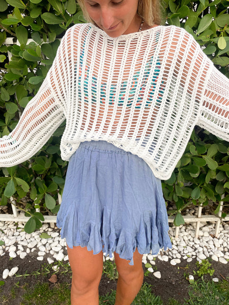 Open Knit Cover Up Top