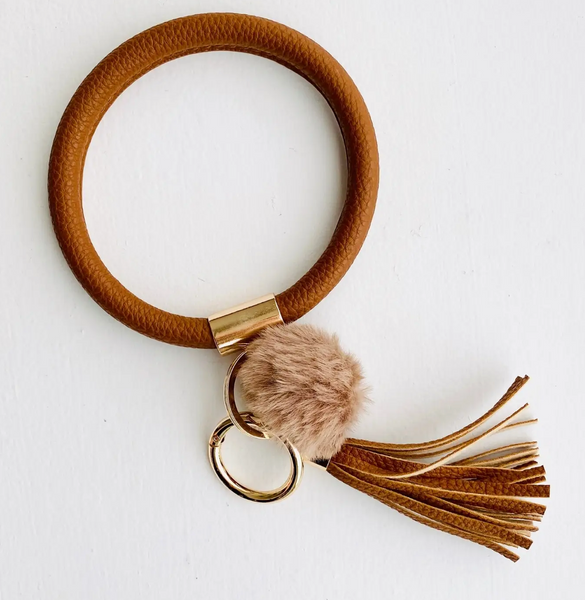 Bangle Key Chain with Pompom